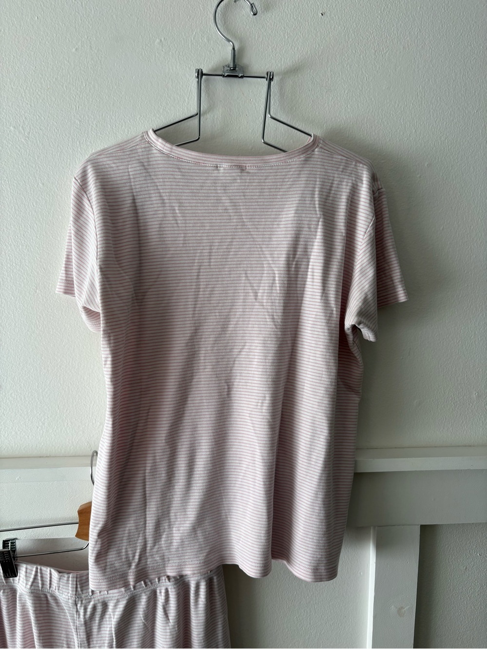 Lake Women's Pajama Set Size Small White/Pink Stripes Short Sleeve Pima Cotton - Picture 7 of 8